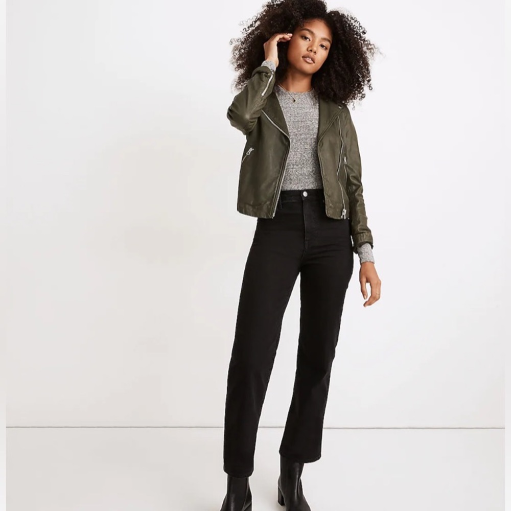 Madewell Slim Wide-Leg High Waist Black Jeans sz 28